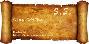 Sisa Sába névjegykártya